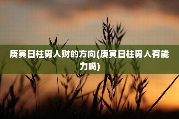 庚寅日柱男人财的方向(庚寅日柱男人有能力吗)