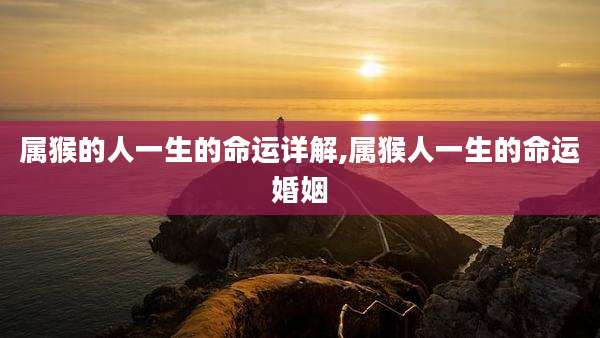 属猴的人一生的命运详解,属猴人一生的命运婚姻