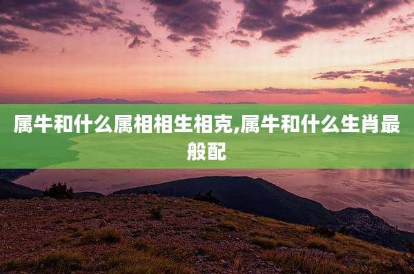 属牛和什么属相相生相克,属牛和什么生肖最般配