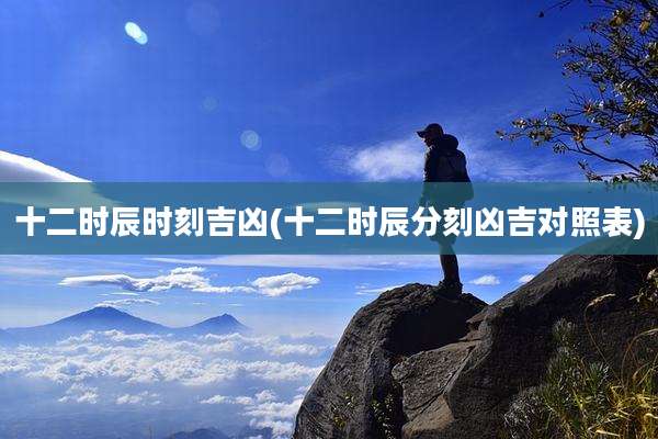 十二时辰时刻吉凶(十二时辰分刻凶吉对照表)