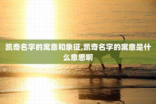凯奇名字的寓意和象征,凯奇名字的寓意是什么意思啊