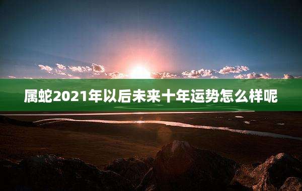 属蛇2021年以后未来十年运势怎么样呢