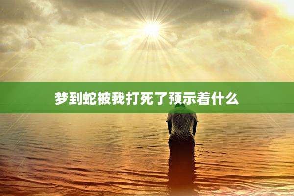 梦到蛇被我打死了预示着什么