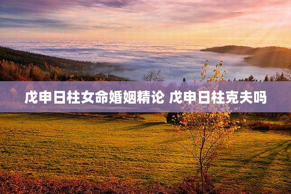 戊申日柱女命婚姻精论 戊申日柱克夫吗