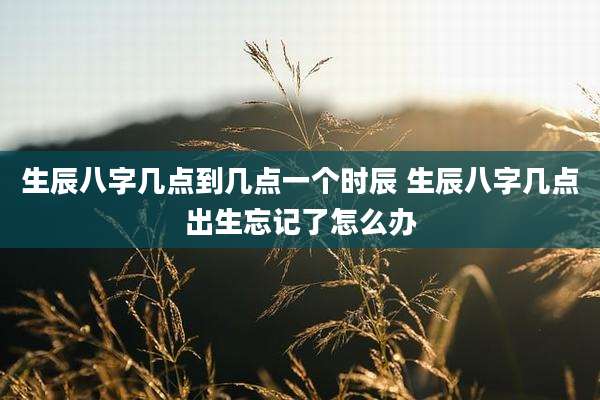 生辰八字几点到几点一个时辰 生辰八字几点出生忘记了怎么办