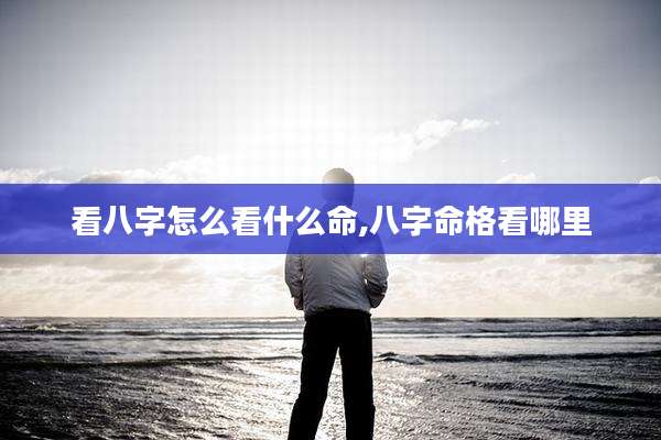看八字怎么看什么命,八字命格看哪里
