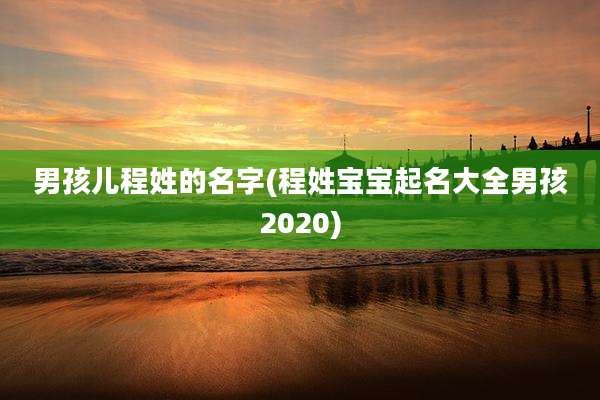 男孩儿程姓的名字(程姓宝宝起名大全男孩2020)