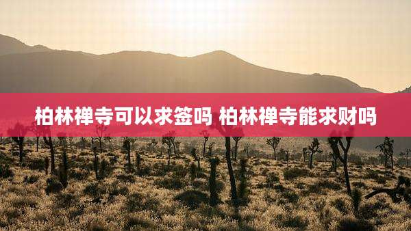 柏林禅寺可以求签吗 柏林禅寺能求财吗