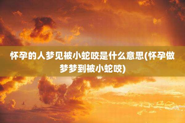 怀孕的人梦见被小蛇咬是什么意思(怀孕做梦梦到被小蛇咬)