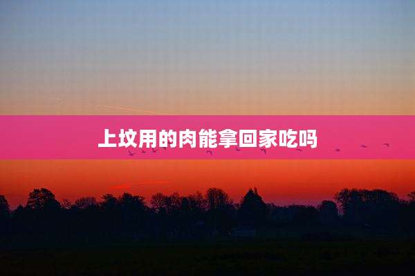上坟用的肉能拿回家吃吗