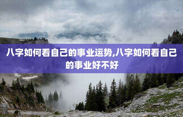 八字如何看自己的事业运势,八字如何看自己的事业好不好