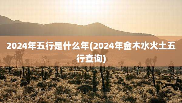 2024年五行是什么年(2024年金木水火土五行查询)