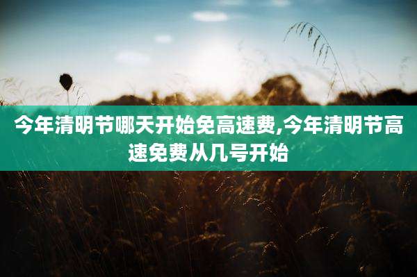 今年清明节哪天开始免高速费,今年清明节高速免费从几号开始