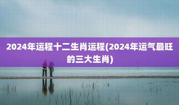 2024年运程十二生肖运程(2024年运气最旺的三大生肖)