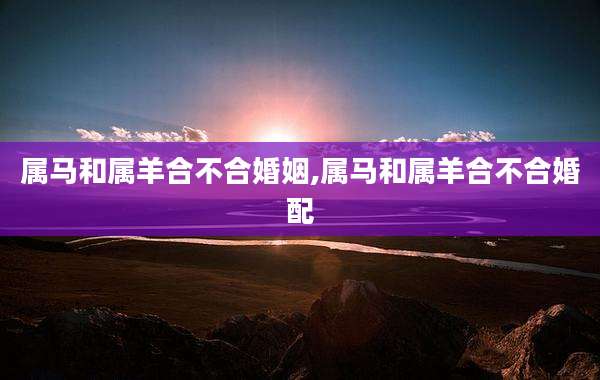 属马和属羊合不合婚姻,属马和属羊合不合婚配