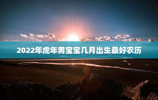 2022年虎年男宝宝几月出生最好农历