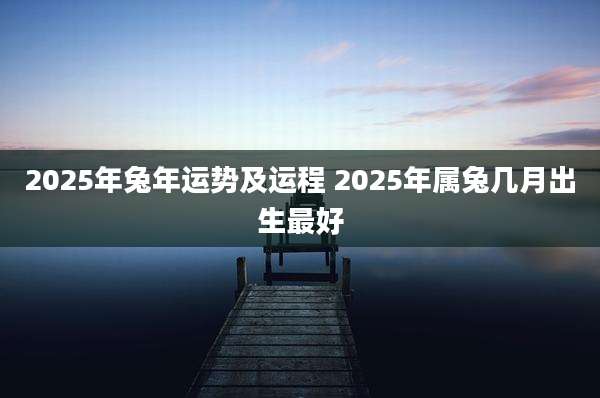 2025年兔年运势及运程 2025年属兔几月出生最好