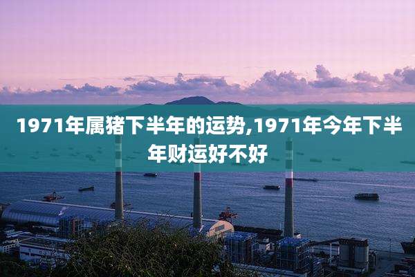 1971年属猪下半年的运势,1971年今年下半年财运好不好