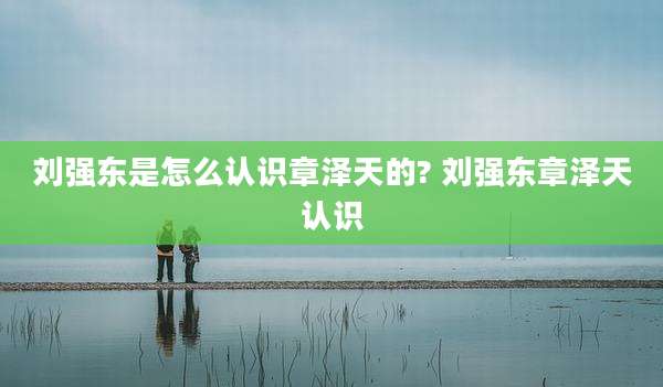 刘强东是怎么认识章泽天的? 刘强东章泽天认识