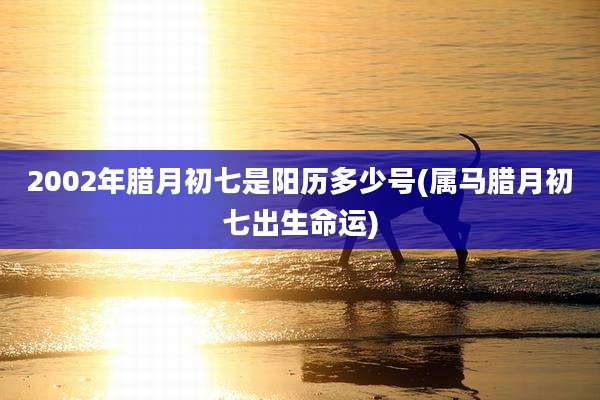 2002年腊月初七是阳历多少号(属马腊月初七出生命运)