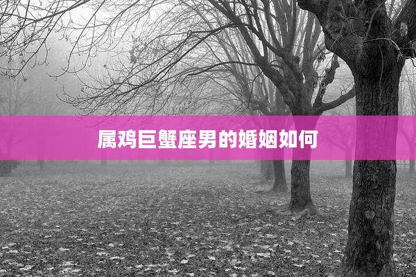 属鸡巨蟹座男的婚姻如何