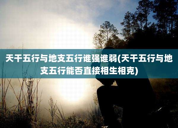天干五行与地支五行谁强谁弱(天干五行与地支五行能否直接相生相克)