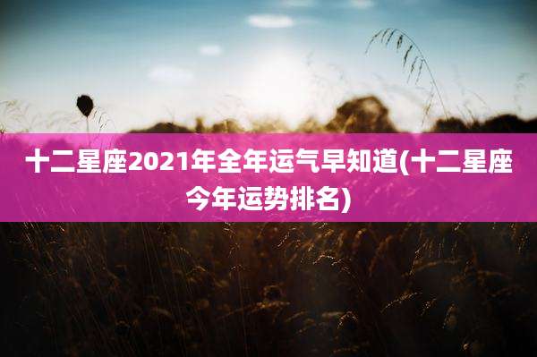 十二星座2021年全年运气早知道(十二星座今年运势排名)