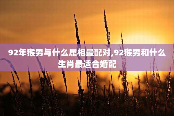 92年猴男与什么属相最配对,92猴男和什么生肖最适合婚配