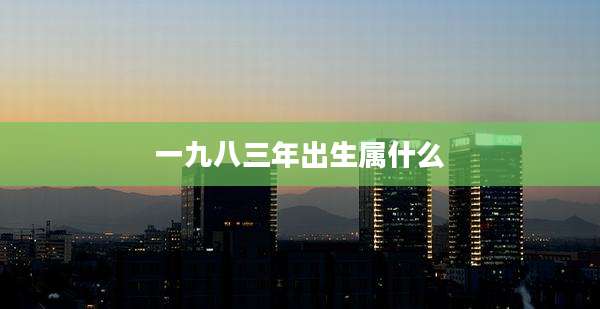 一九八三年出生属什么