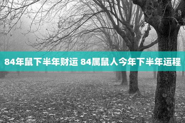 84年鼠下半年财运 84属鼠人今年下半年运程