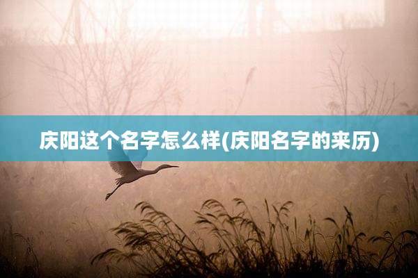 庆阳这个名字怎么样(庆阳名字的来历)