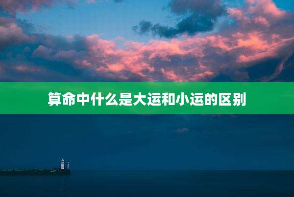 算命中什么是大运和小运的区别