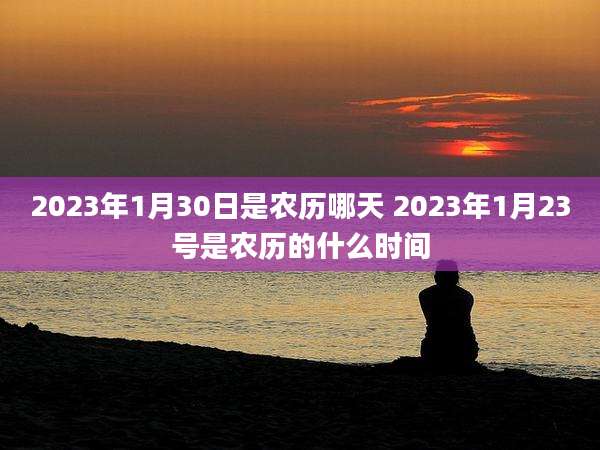 2023年1月30日是农历哪天 2023年1月23号是农历的什么时间