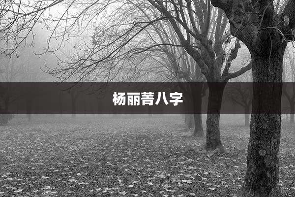 杨丽菁八字