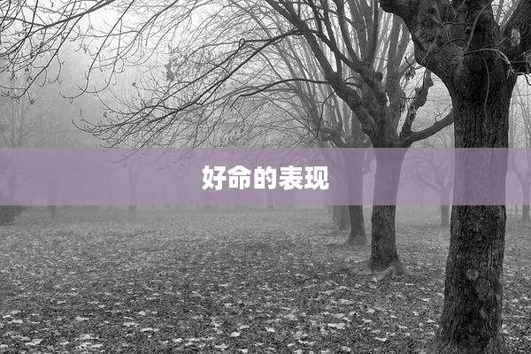 好命的表现