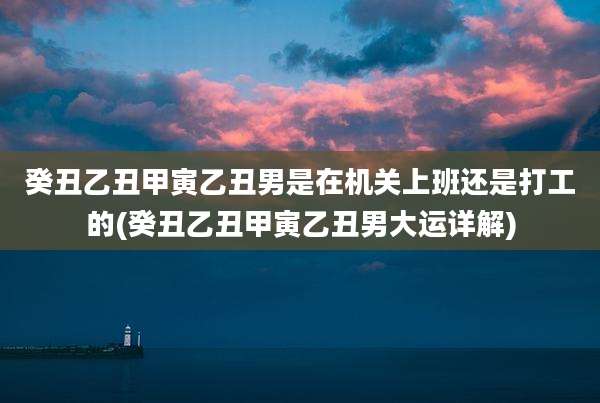 癸丑乙丑甲寅乙丑男是在机关上班还是打工的(癸丑乙丑甲寅乙丑男大运详解)