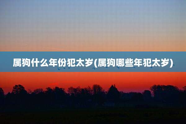 属狗什么年份犯太岁(属狗哪些年犯太岁)