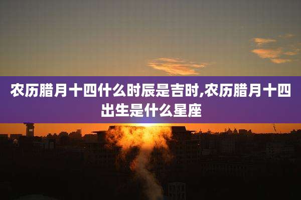 农历腊月十四什么时辰是吉时,农历腊月十四出生是什么星座