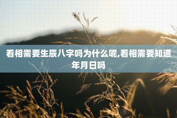 看相需要生辰八字吗为什么呢,看相需要知道年月日吗