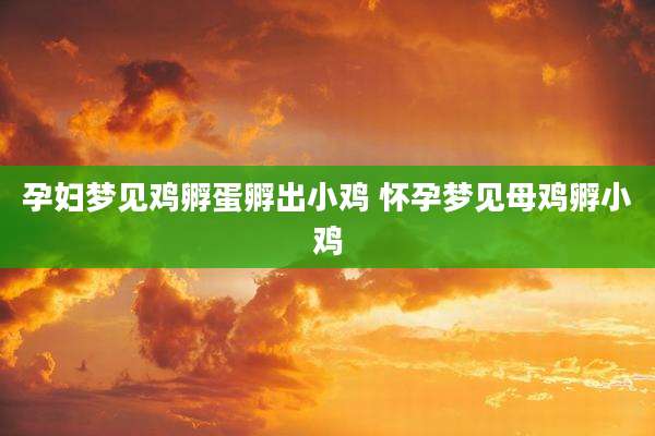 孕妇梦见鸡孵蛋孵出小鸡 怀孕梦见母鸡孵小鸡