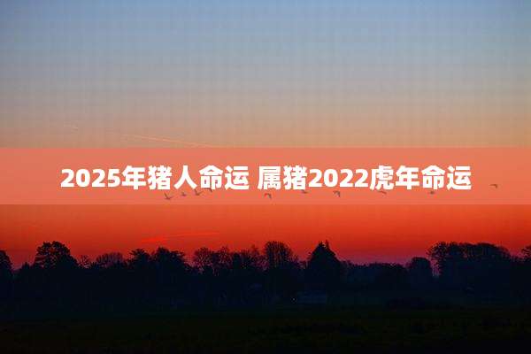 2025年猪人命运 属猪2022虎年命运