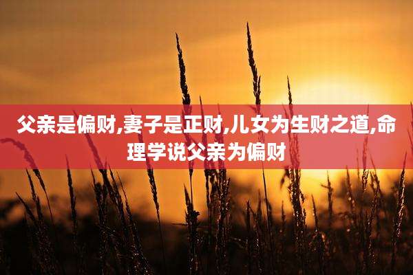父亲是偏财,妻子是正财,儿女为生财之道,命理学说父亲为偏财