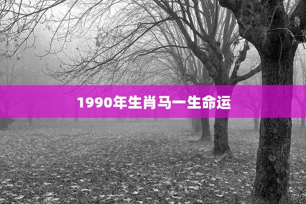 1990年生肖马一生命运