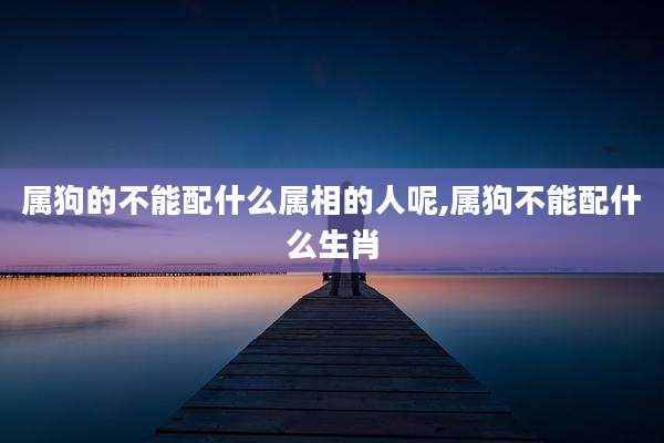 属狗的不能配什么属相的人呢,属狗不能配什么生肖