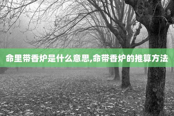 命里带香炉是什么意思,命带香炉的推算方法