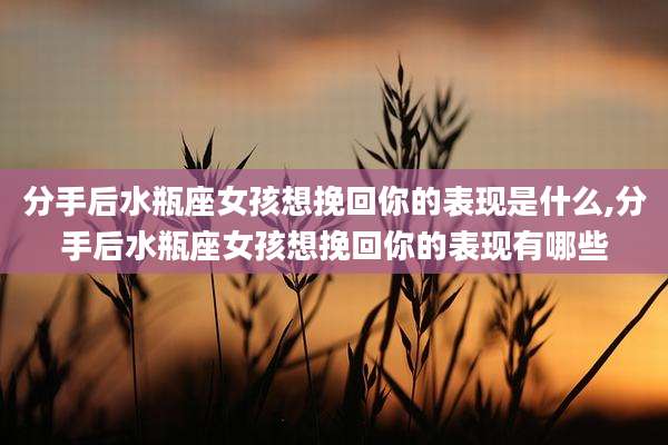 分手后水瓶座女孩想挽回你的表现是什么,分手后水瓶座女孩想挽回你的表现有哪些
