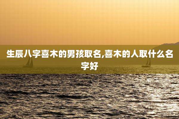 生辰八字喜木的男孩取名,喜木的人取什么名字好