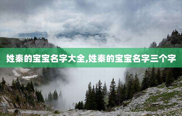 姓秦的宝宝名字大全,姓秦的宝宝名字三个字