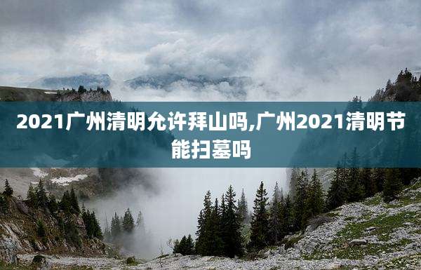 2021广州清明允许拜山吗,广州2021清明节能扫墓吗