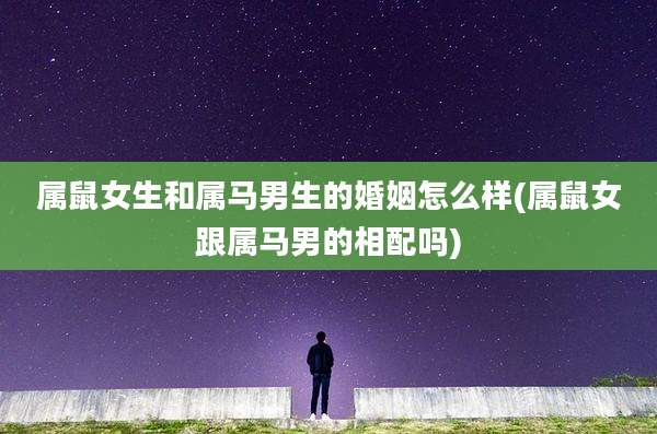 属鼠女生和属马男生的婚姻怎么样(属鼠女跟属马男的相配吗)
